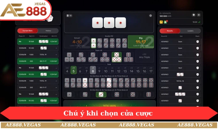 Chú ý khi chọn cửa cược