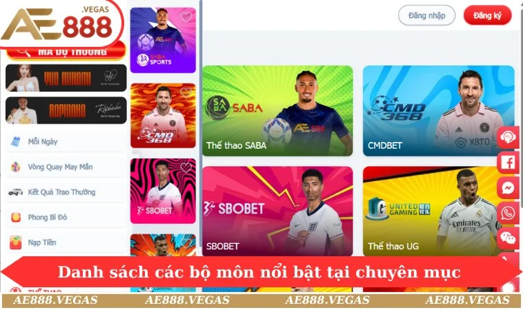 Danh sách các bộ môn nổi bật tại chuyên mục