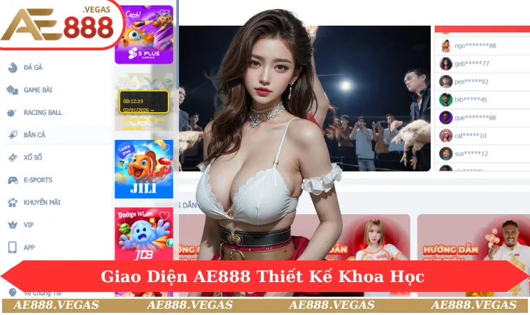 Giao diện AE888 thiết kế khoa học và dễ sử dụng