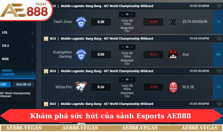 Khám phá sức hút của sảnh Esports AE888