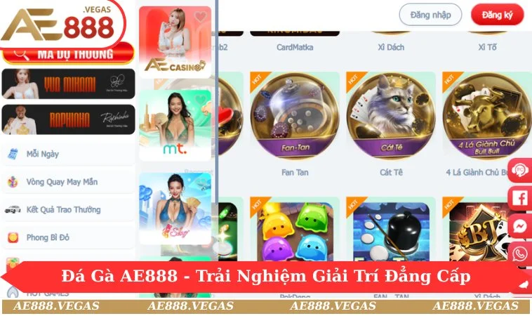 Không gian game bài AE888 kết hợp hài hòa