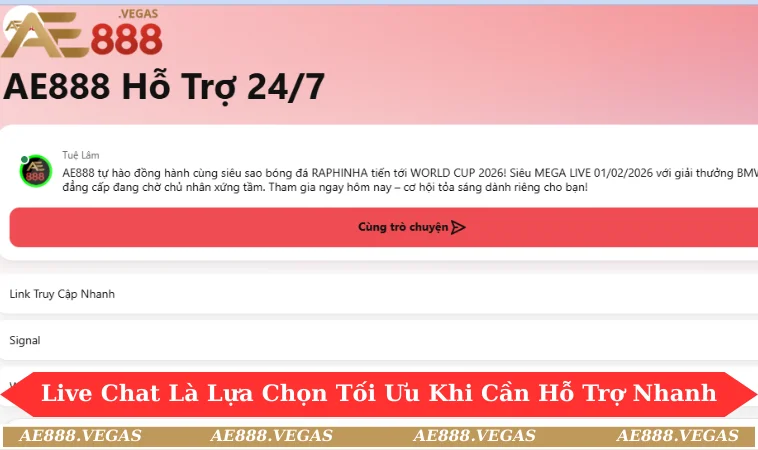 Live Chat là lựa chọn tối ưu khi cần hỗ trợ nhanh