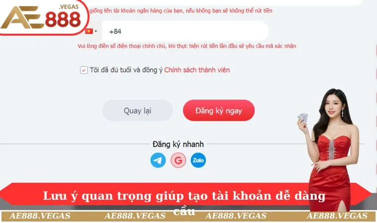 Lưu ý quan trọng giúp tạo tài khoản dễ dàng