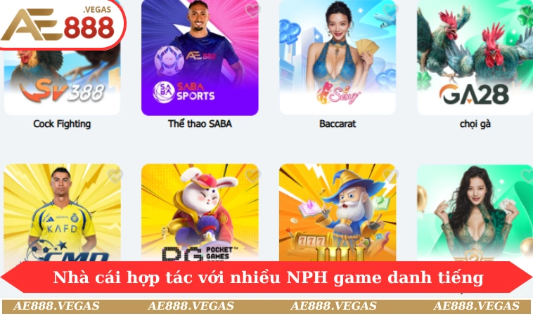 Nhà cái hợp tác với nhiều NPH game danh tiếng 