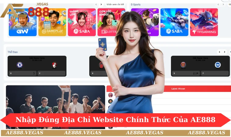 Nhập đúng địa chỉ website chính thức của AE888