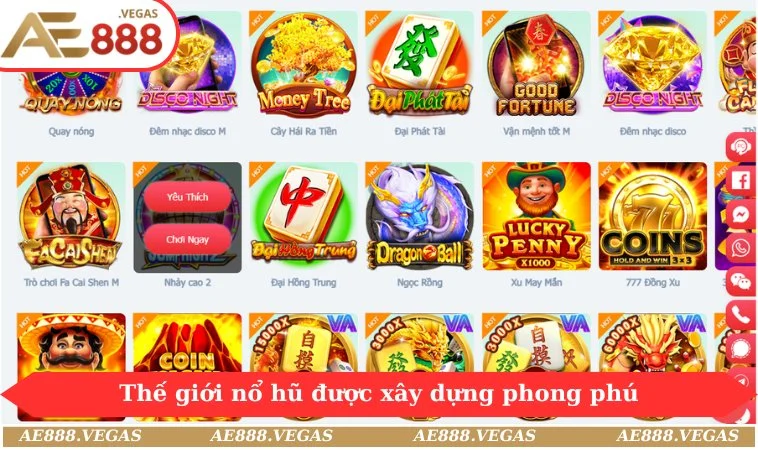 Thế giới nổ hũ được xây dựng phong phú