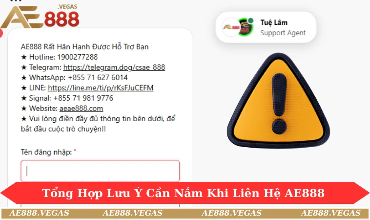 Tổng hợp lưu ý cần nắm khi liên hệ AE888