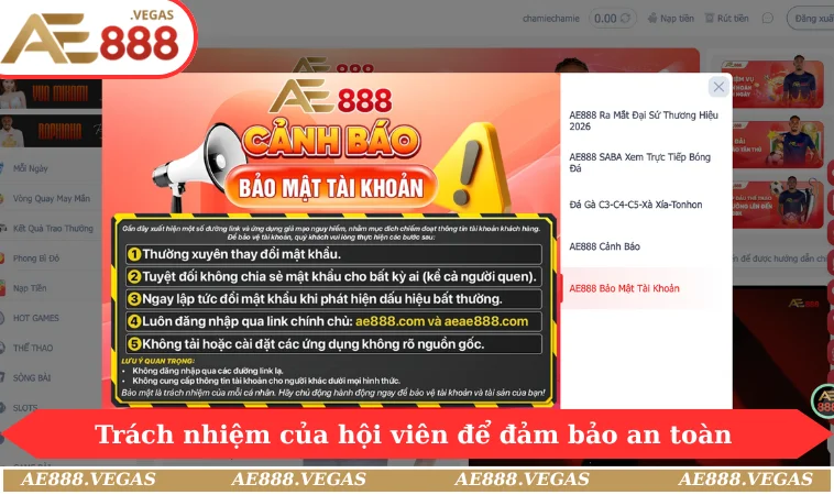 Trách nhiệm của hội viên để đảm bảo an toàn