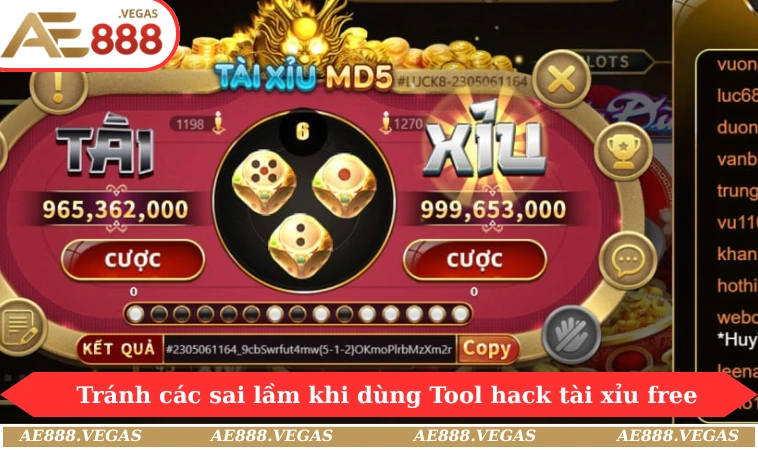 Tránh các sai lầm khi dùng Tool hack tài xỉu free
